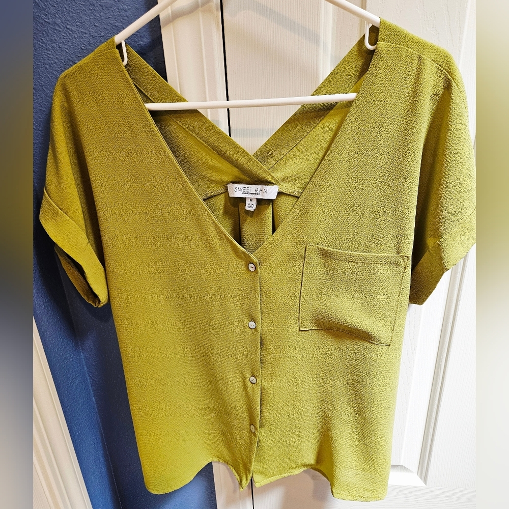 Sweet Rain Button-Up Blouse